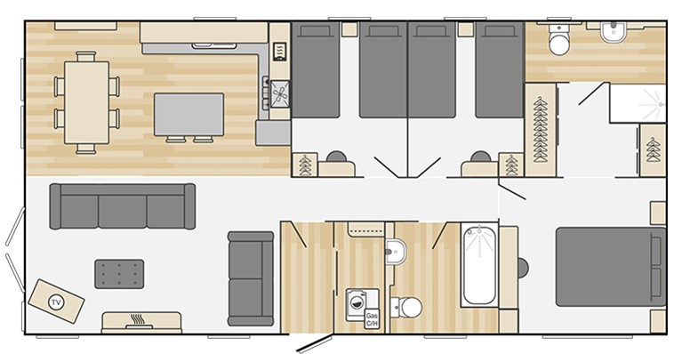 2023 Swift Edmonton Lodge 40ft x 20ft 3 bedroom Static Lodge Holiday Home at Sunnyvale