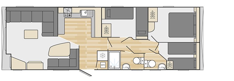 2023 Swift Burgundy 36ft x 12ft 3 bedroom Static Caravan Holiday Home at Sunnyvale