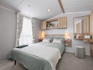 2023 Swift Burgundy Static Caravan Holiday Home main bedroom